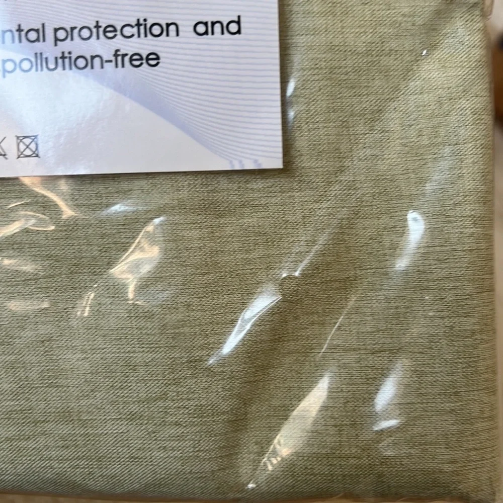 Linen Shower Curtain for Bathroom Waterproof and Machine Washable (Green)